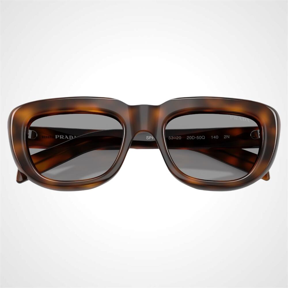 New PRADA Sunglasses Brown Juniper Tortoise Grey Lens Women's - Picture 5 of 6